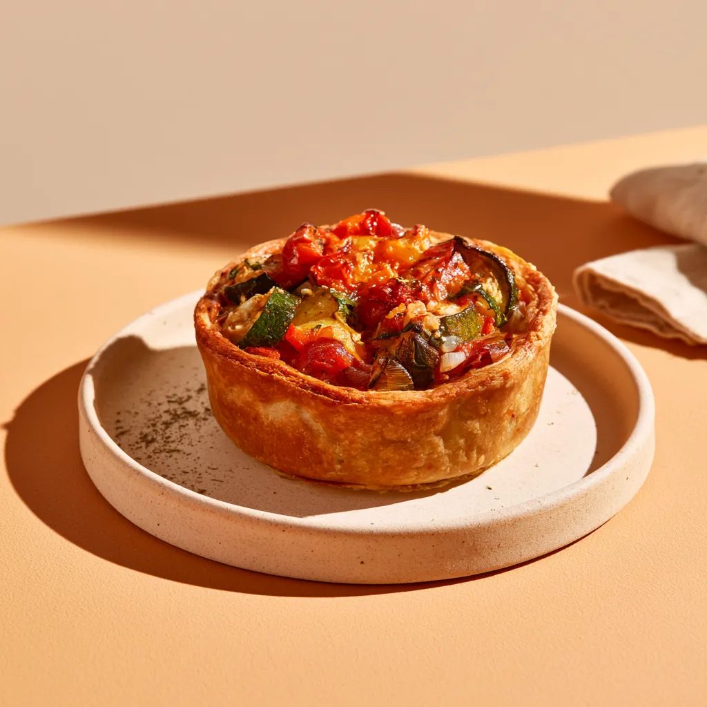 [4436] Quiche aux légumes provenceaux(courgettes, poivrons, tomates, aubergine, oignon)