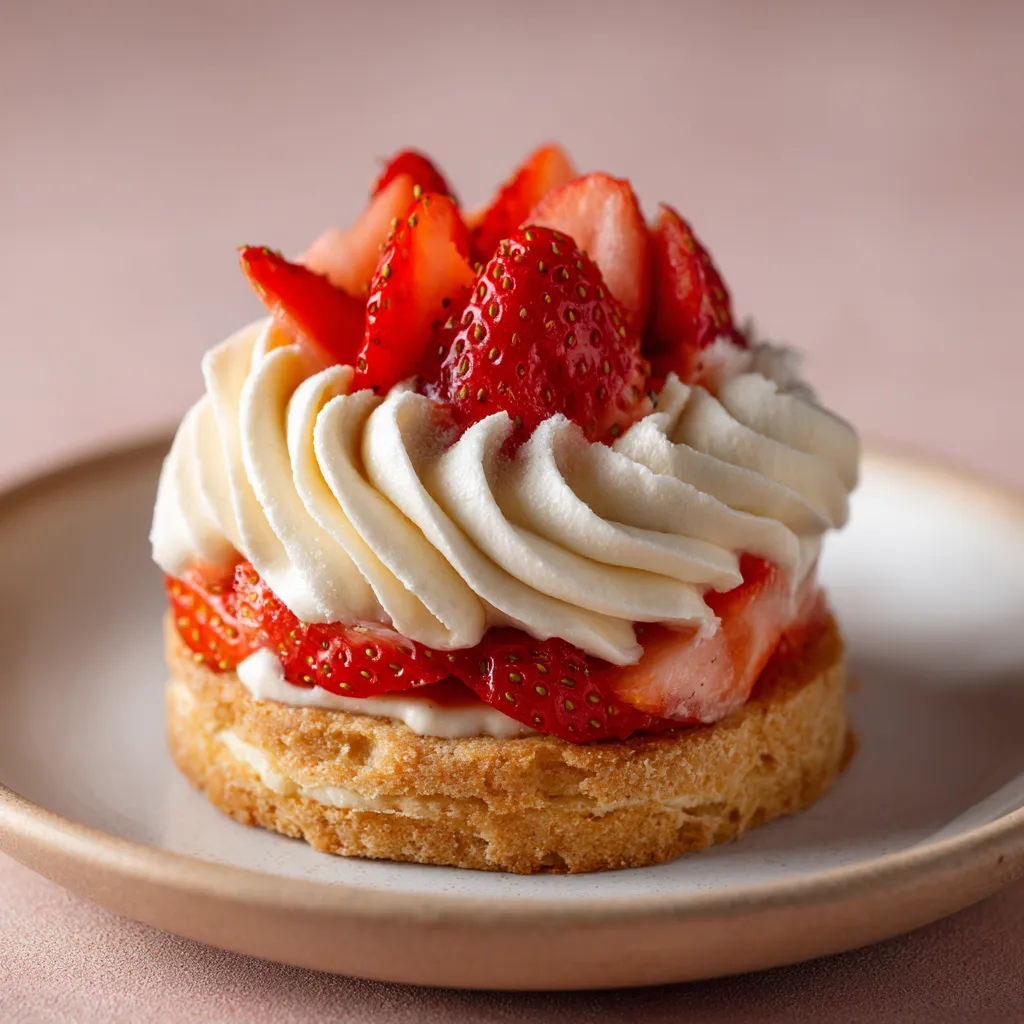 [3675] Sablé breton et sa chantilly mascarpone et fraise