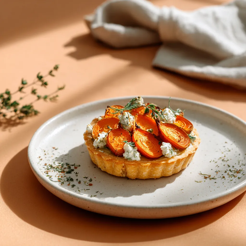 Tarte aux carottes rotie et feta crémeuse